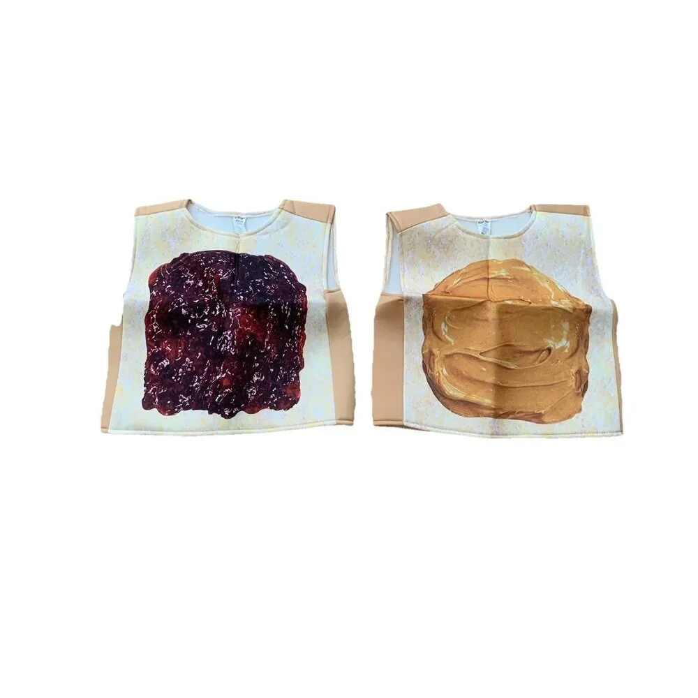 Peanut Butter Jelly Costume Set Kids Size 3-4 Bodysuit Halloween New